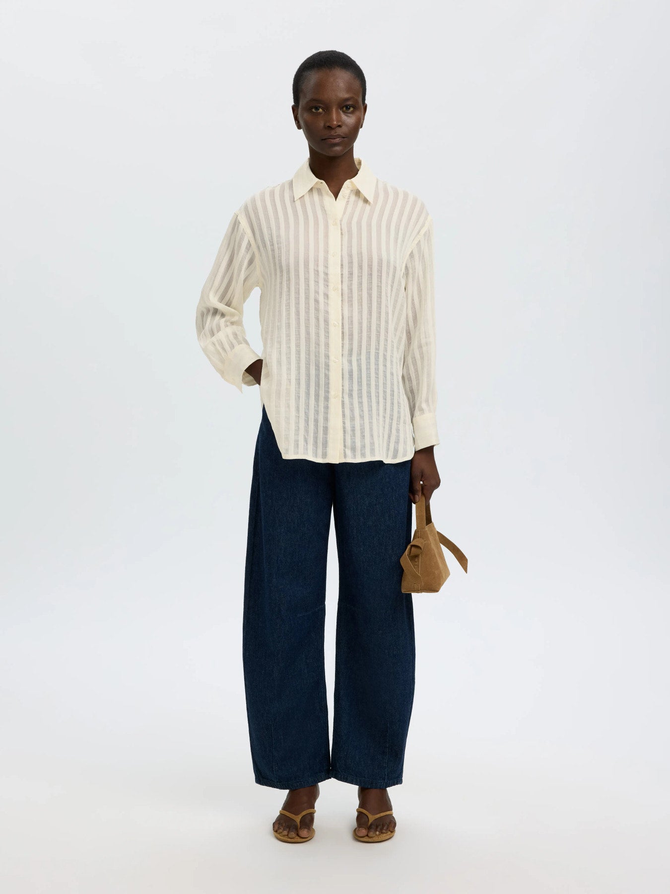 SLFTORAN OVERSIZED LS STRIPED