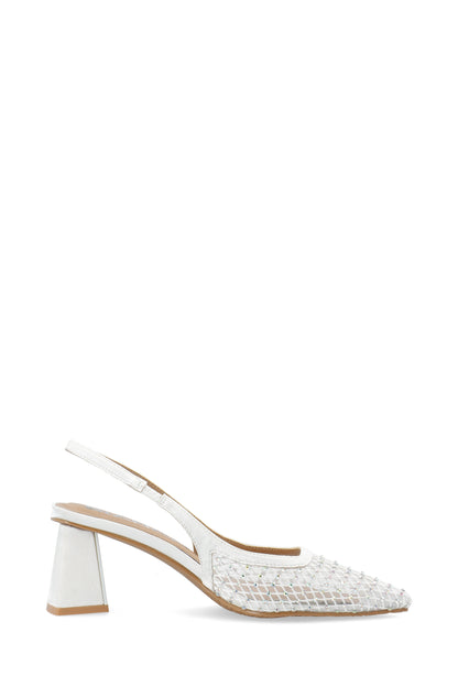 BIAMARALYN Slingback Rhinestone Mesh