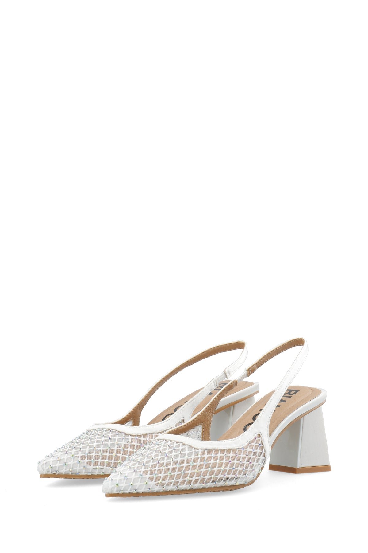 BIAMARALYN Slingback Rhinestone Mesh