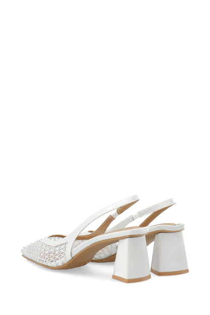 BIAMARALYN Slingback Rhinestone Mesh