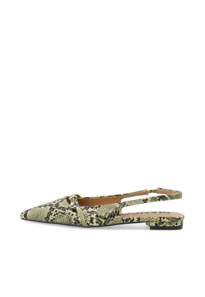 BIABARI Pointy Flat Slingback Faux Leather