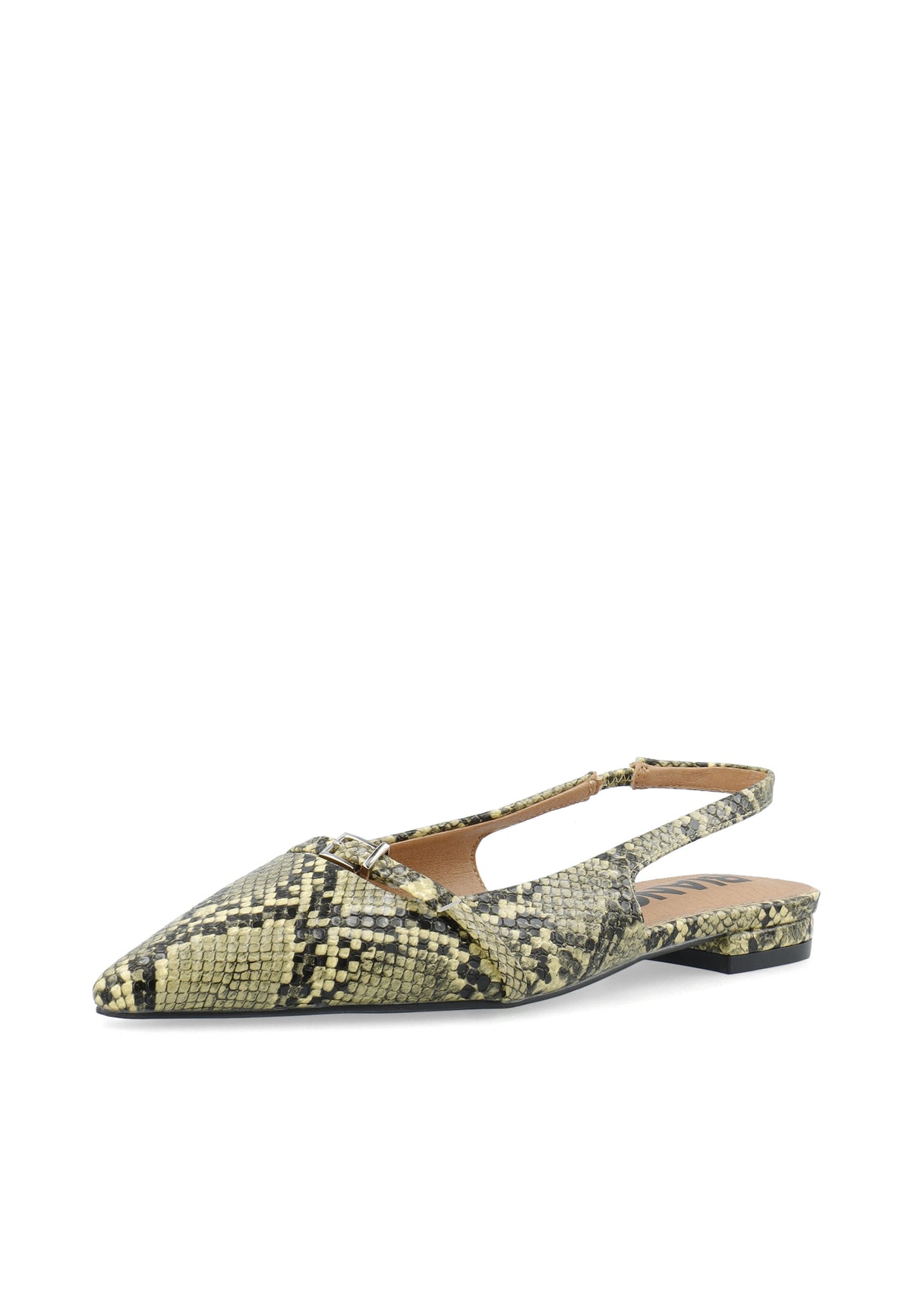 BIABARI Pointy Flat Slingback Faux Leather