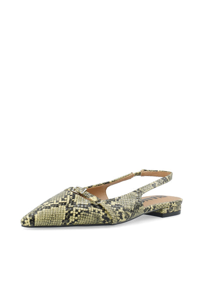 BIABARI Pointy Flat Slingback Faux Leather