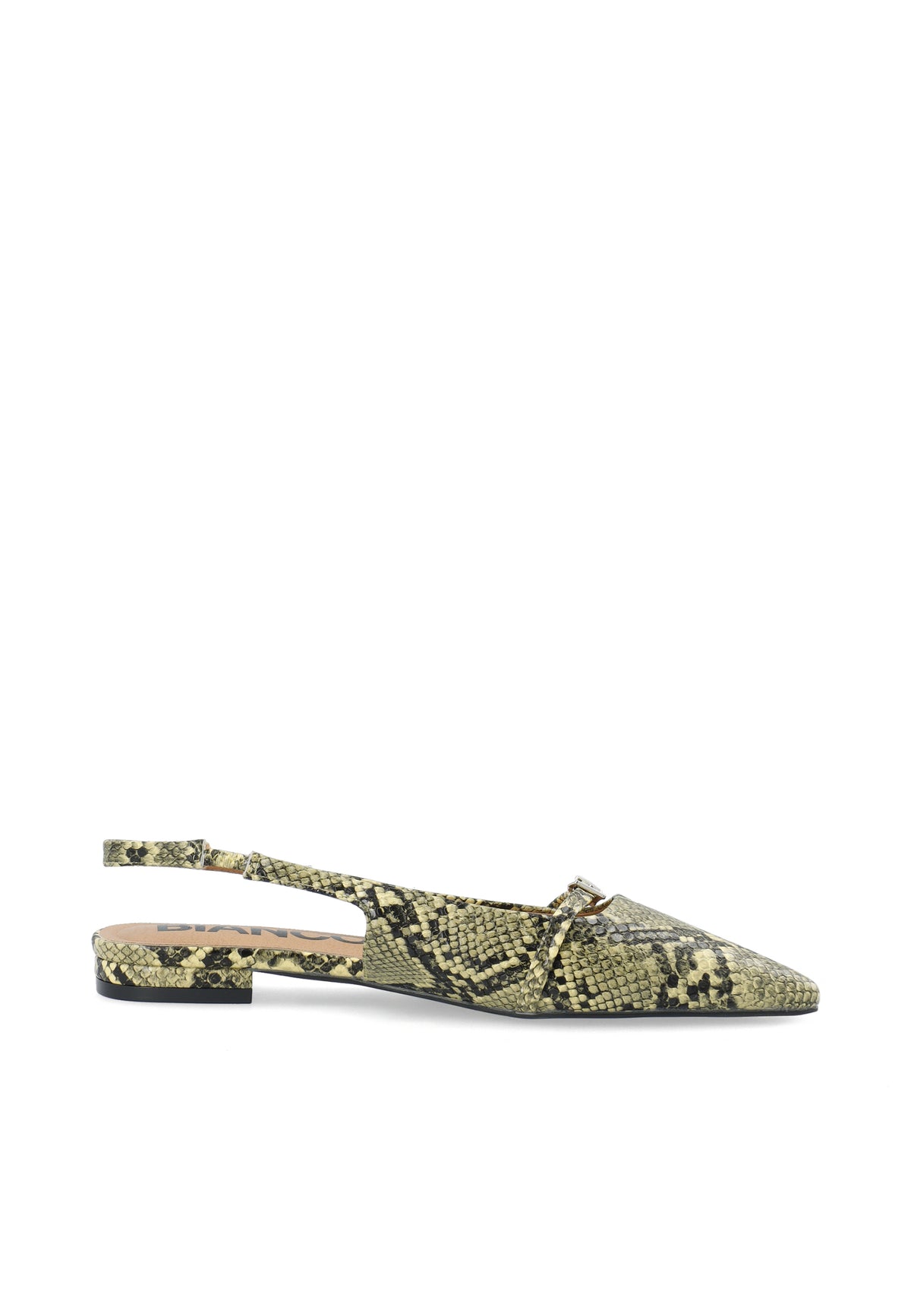 BIABARI Pointy Flat Slingback Faux Leather