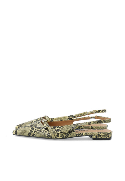 BIABARI Pointy Flat Slingback Faux Leather