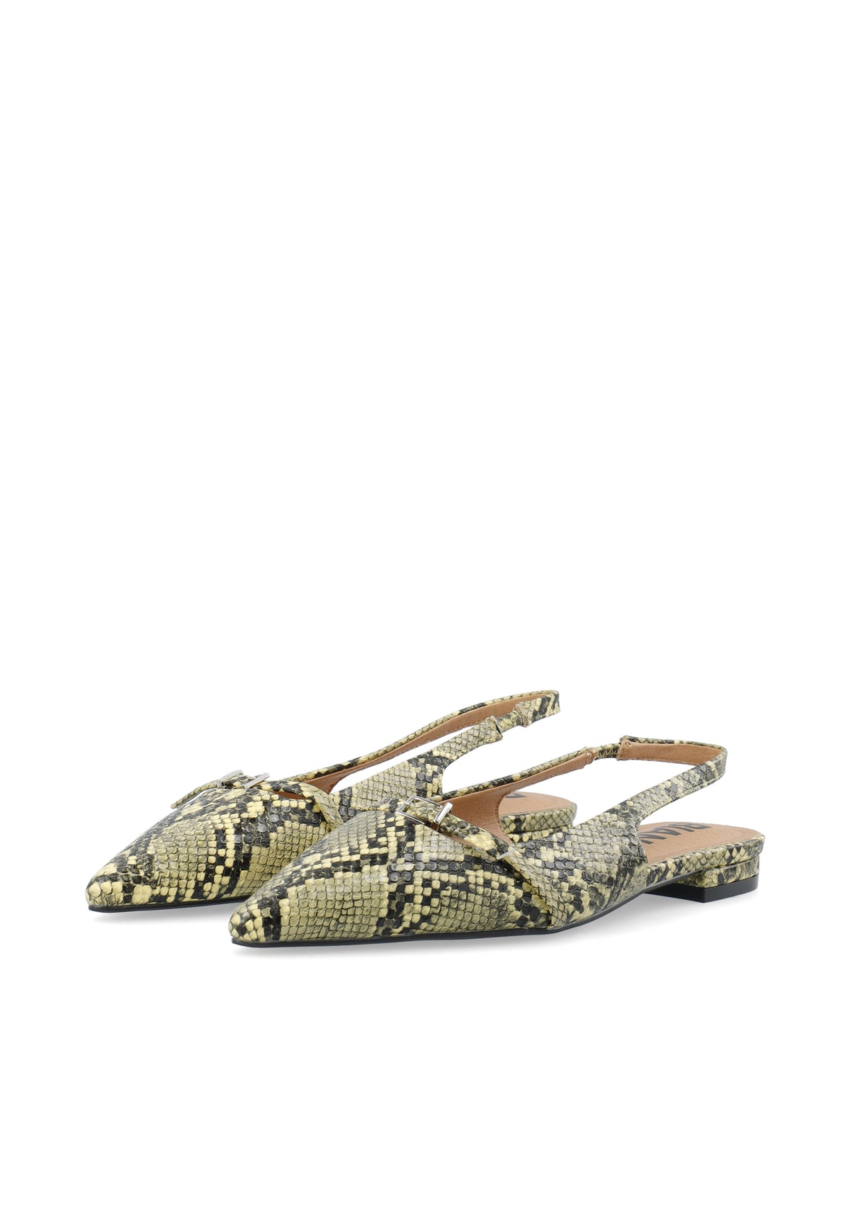 BIABARI Pointy Flat Slingback Faux Leather