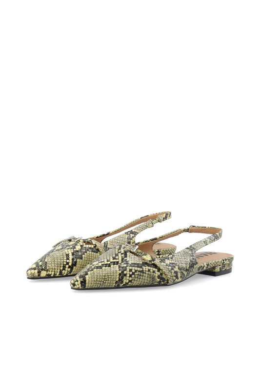 BIABARI Pointy Flat Slingback Faux Leather