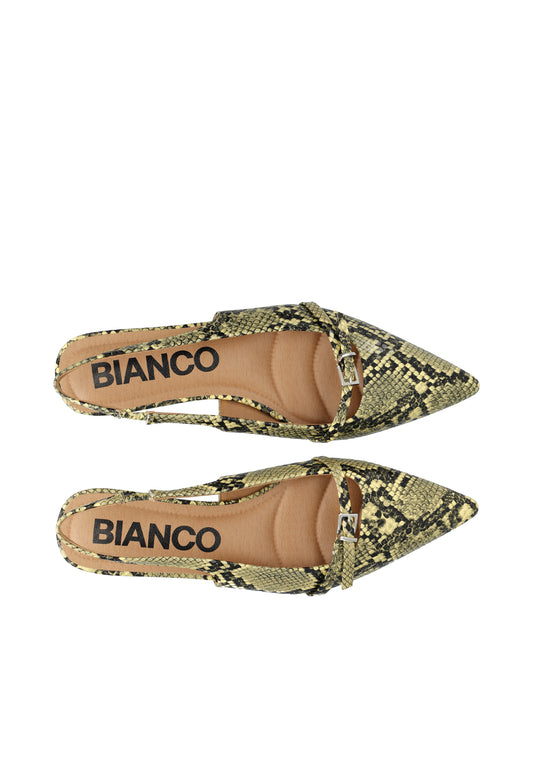 BIABARI Pointy Flat Slingback Faux Leather