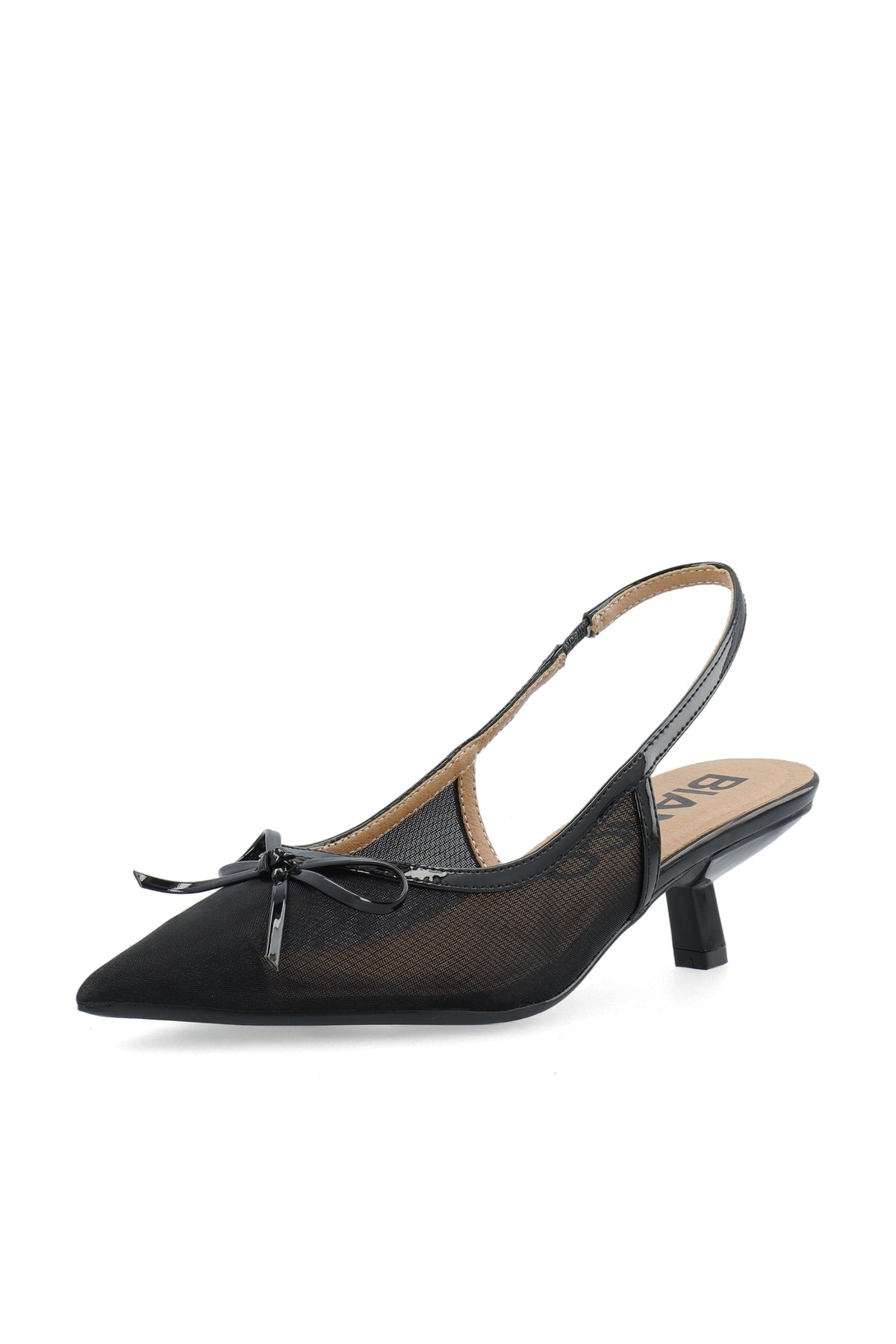 BIAKRISTIN Kitten Heel Bow Slingback Mesh
