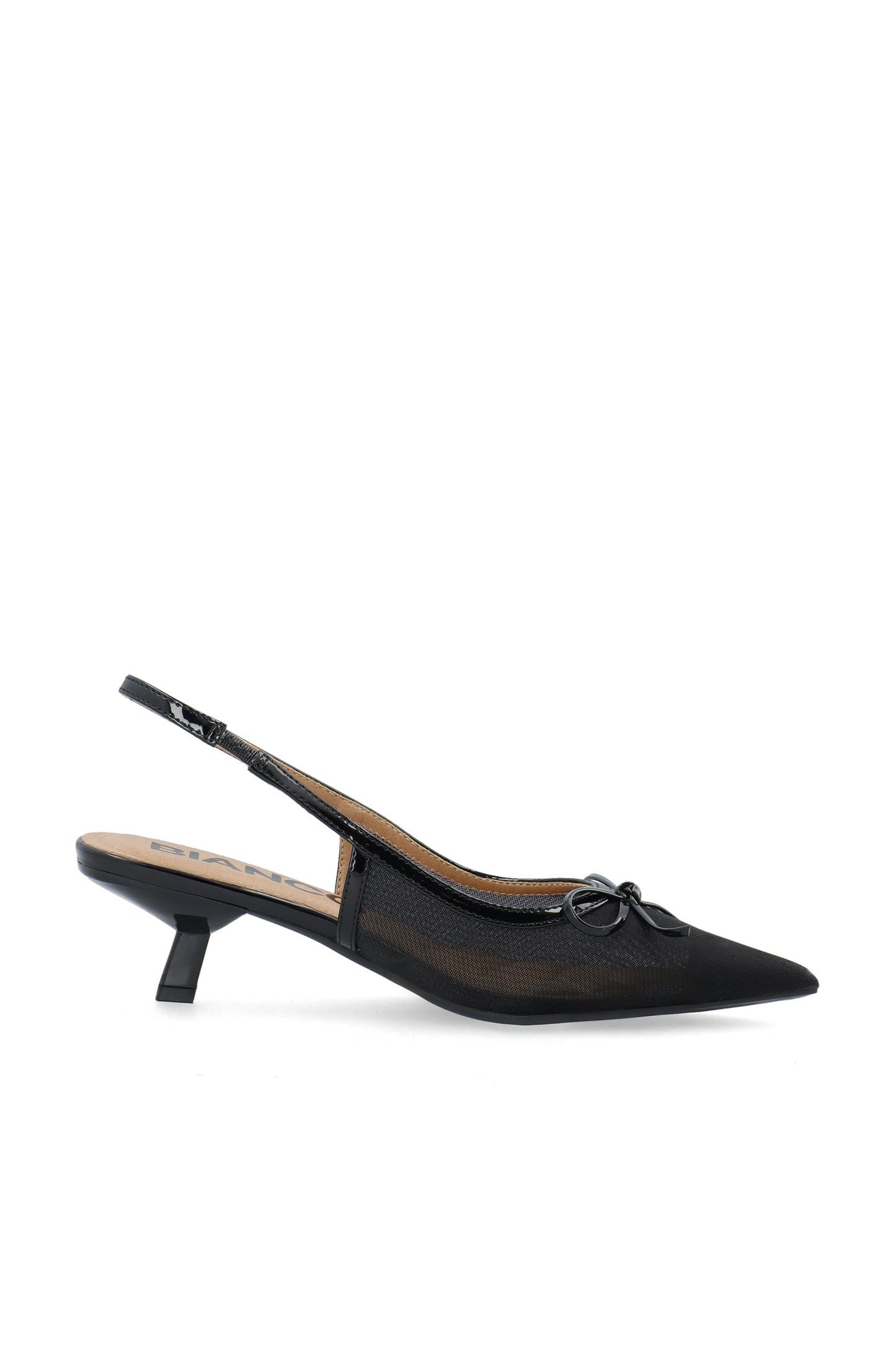 BIAKRISTIN Kitten Heel Bow Slingback Mesh