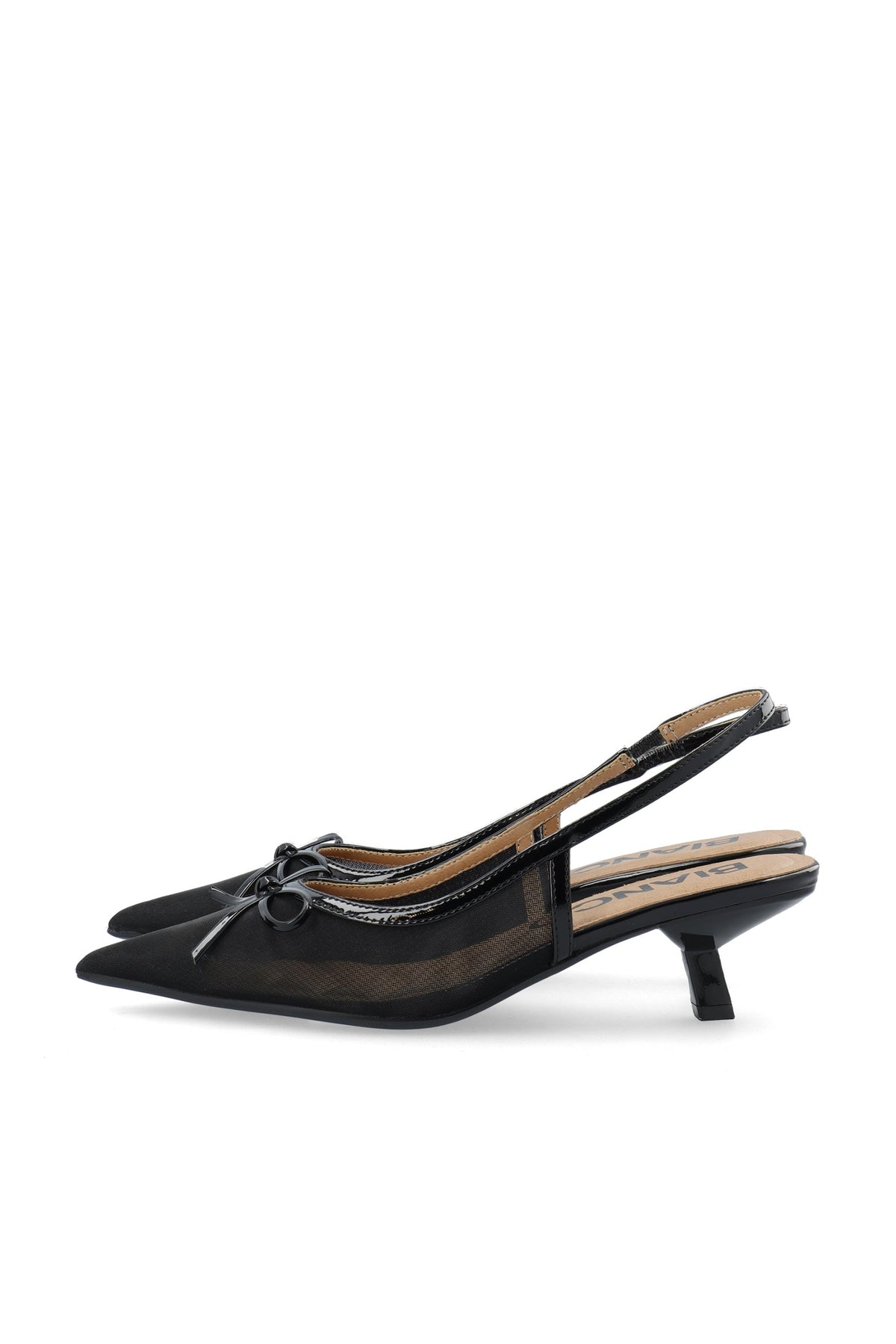 BIAKRISTIN Kitten Heel Bow Slingback Mesh