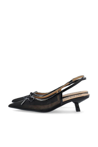 BIAKRISTIN Kitten Heel Bow Slingback Mesh
