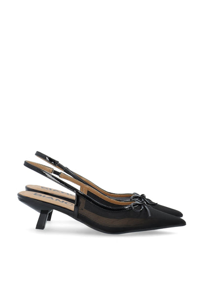 BIAKRISTIN Kitten Heel Bow Slingback Mesh