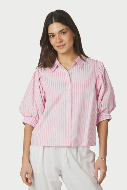Etta Soft Stripe Stone Shirt