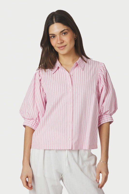 Etta Soft Stripe Stone Shirt