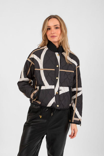 Quilted jacket in Field print