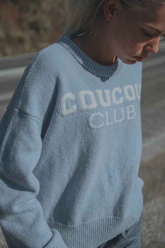 Macaron knitwear pull - Light blue Coucou club