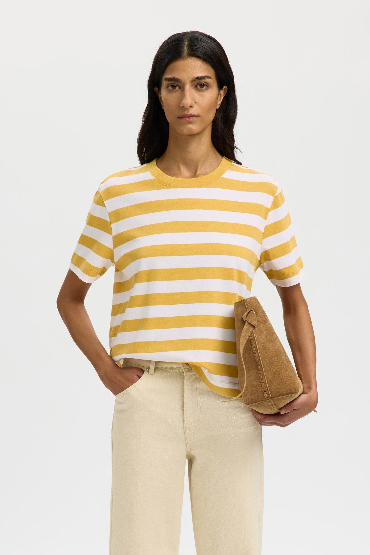 SLFESSENTIAL SS STRIPED BOXY TEE NOOS