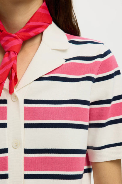 SLFAMOUR SS KNIT POLO CARDIGAN