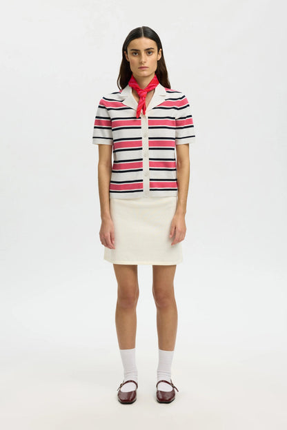 SLFAMOUR SS KNIT POLO CARDIGAN