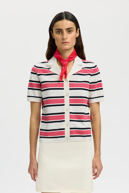 SLFAMOUR SS KNIT POLO CARDIGAN