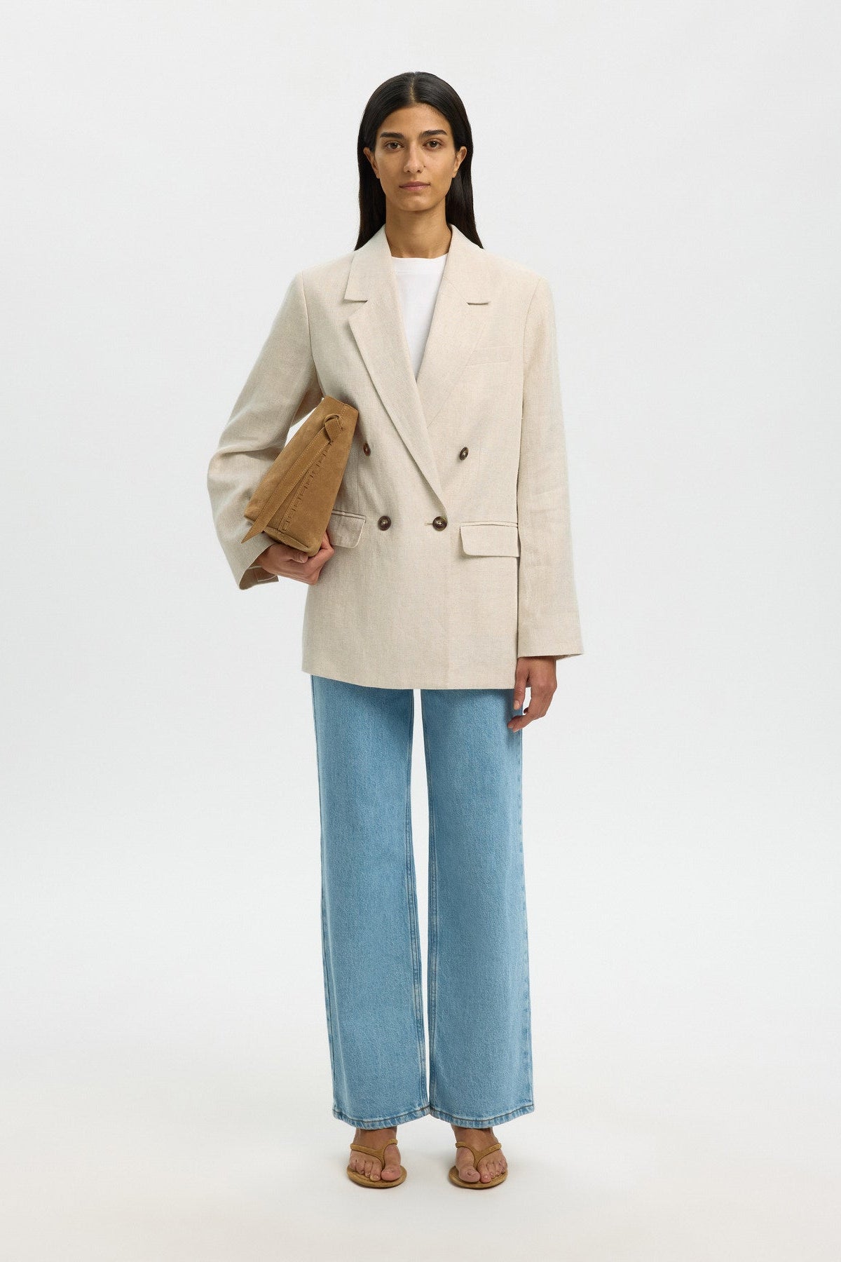 SLFELIN-IDA DB LINEN BLAZER