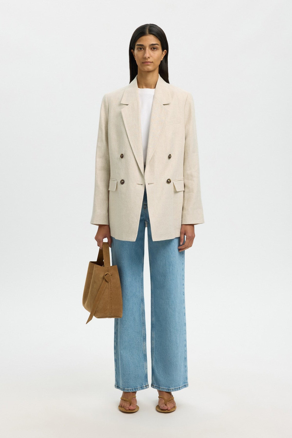SLFELIN-IDA DB LINEN BLAZER