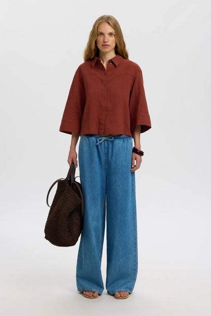 SLFFINNIE RELAXED 3/4 SUN SHIRT B