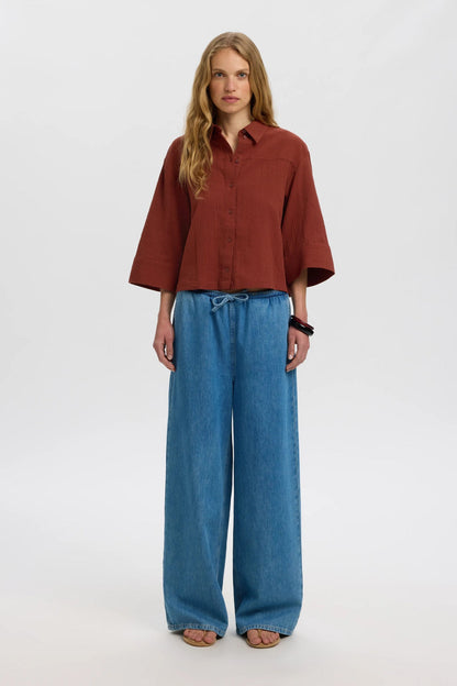 SLFFINNIE RELAXED 3/4 SUN SHIRT B