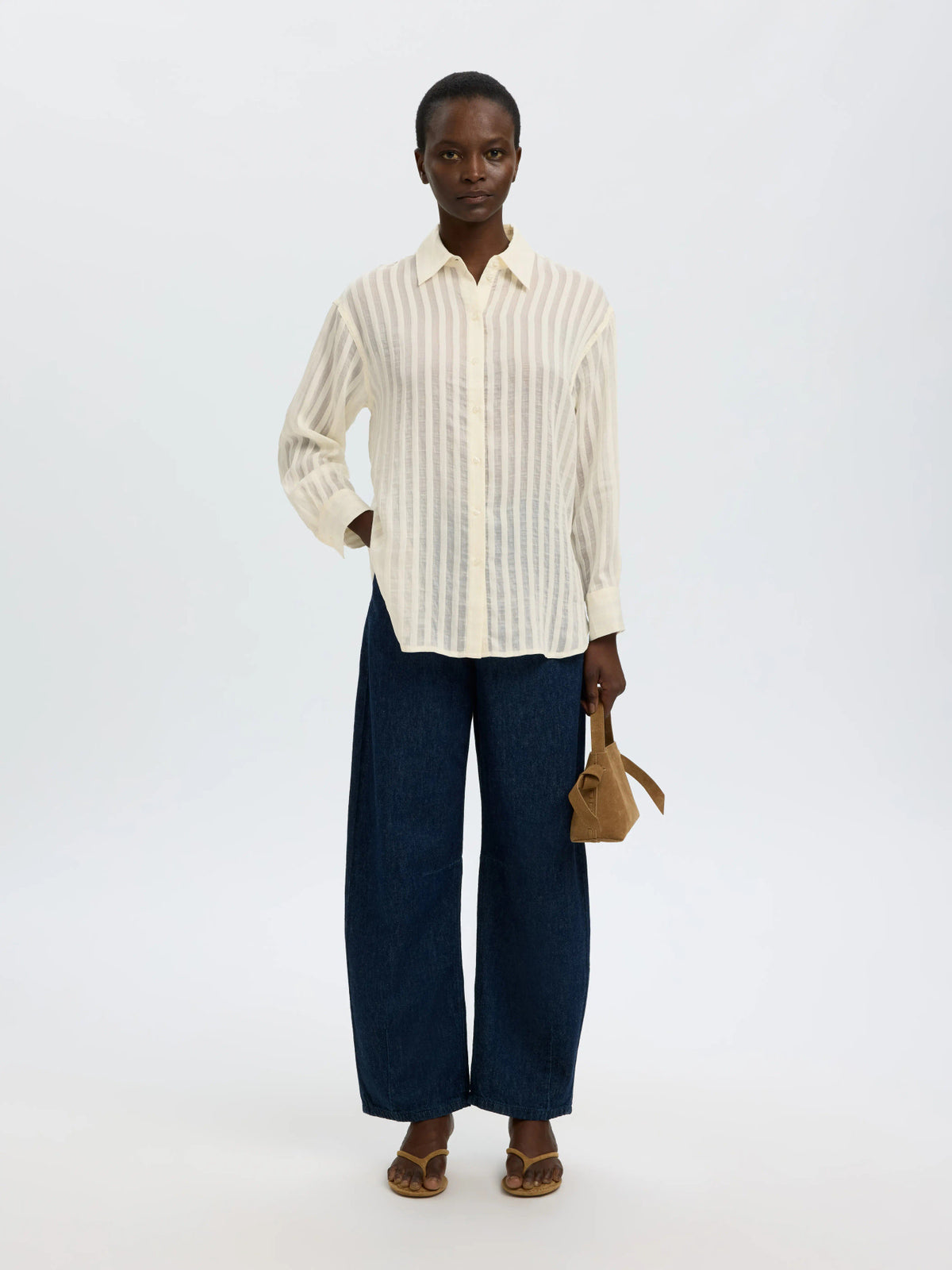 SLFTORAN OVERSIZED LS STRIPED