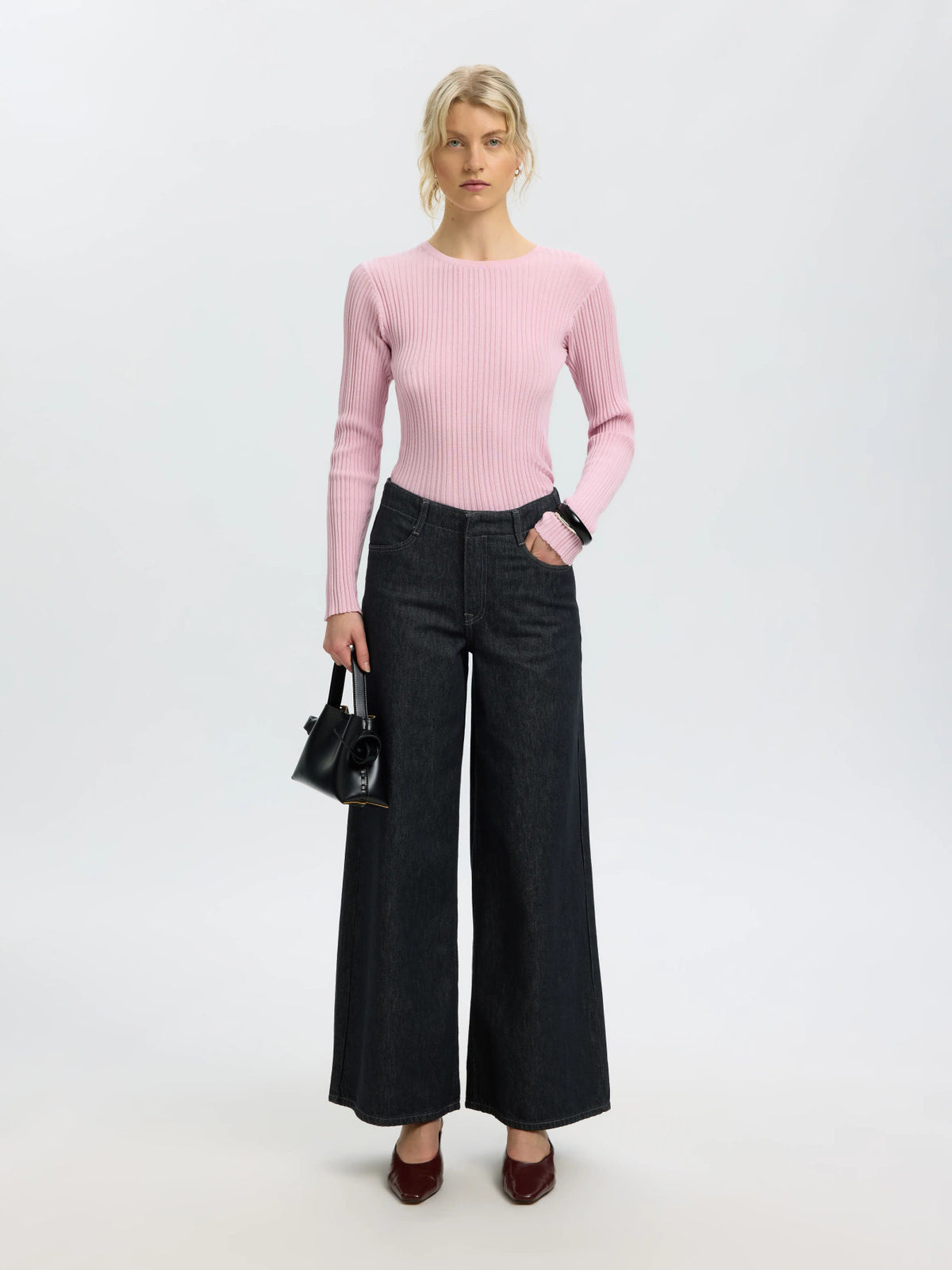 SLWTOLEDO LS KNIT STRUCTURE ONECK