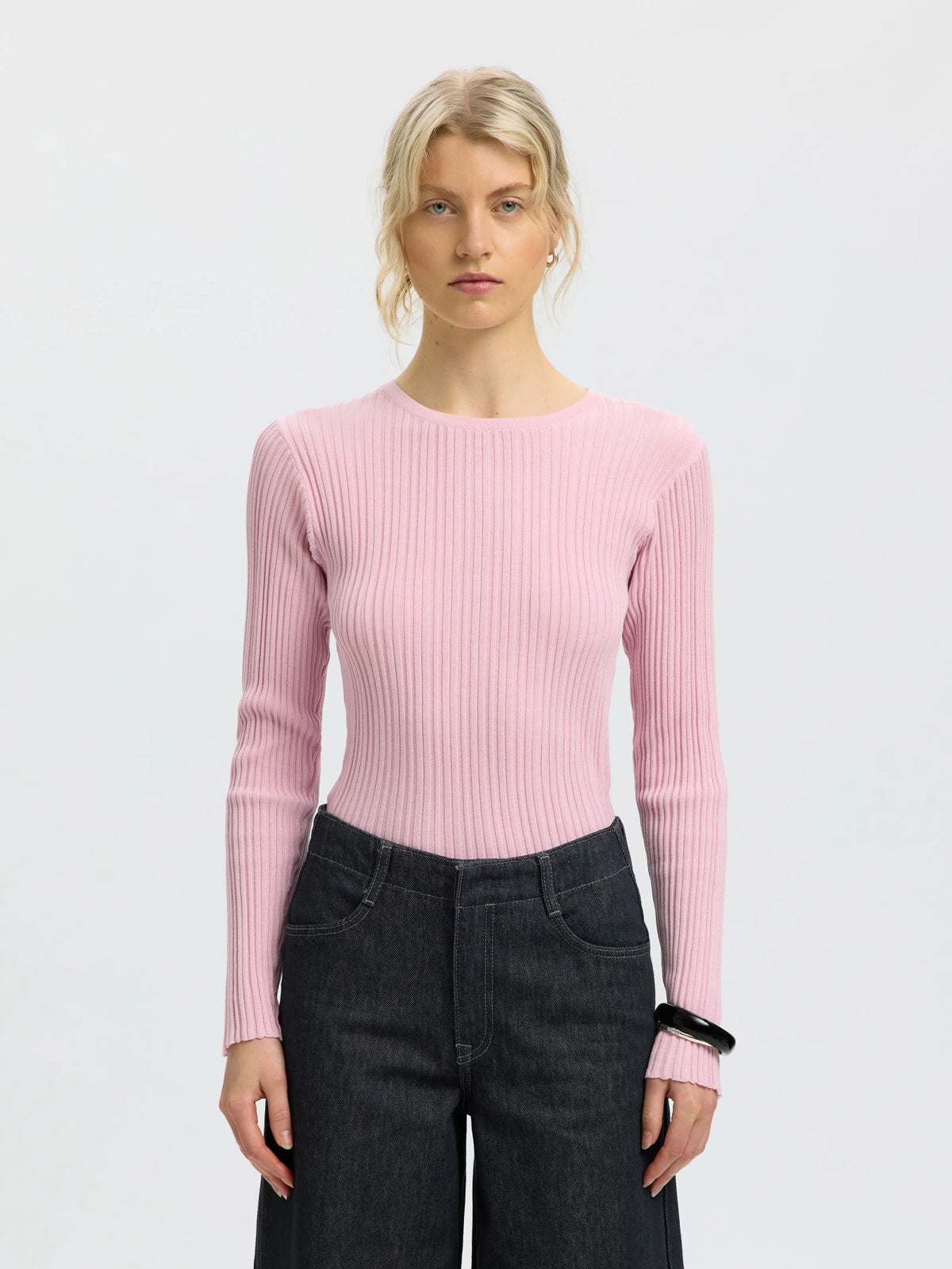 SLWTOLEDO LS KNIT STRUCTURE ONECK