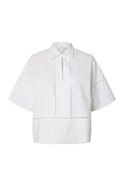 SLFDELIA 2/4 BOXY LADDER STITCH BLOUSE