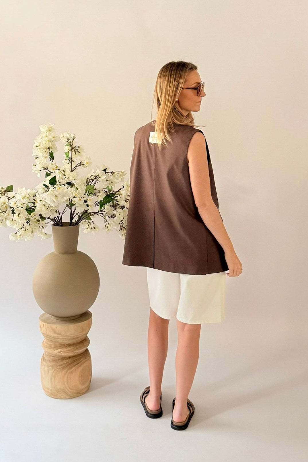 Aperol spritz sleeveless blazer vest