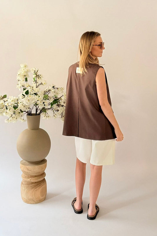Aperol spritz sleeveless blazer vest