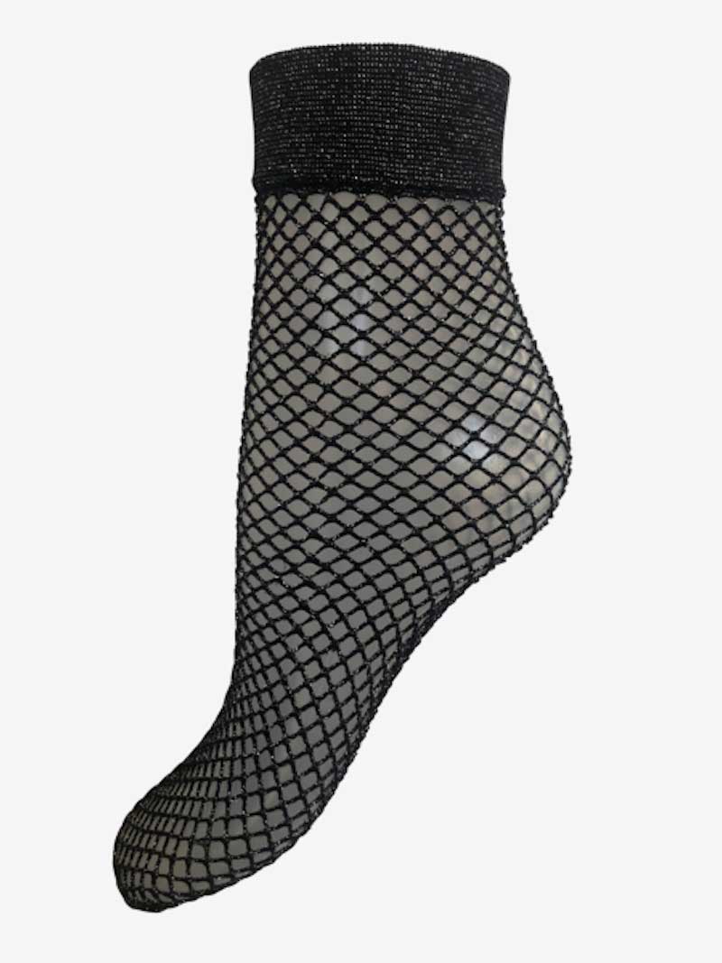 SHINY Fishnet Sock BLACK/GOLD