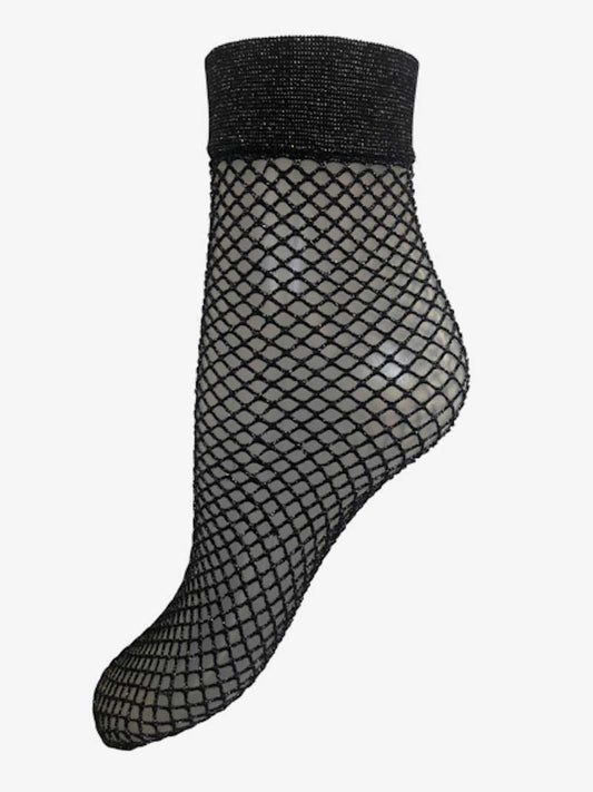 SHINY Fishnet Sock BLACK/GOLD