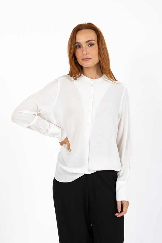 Shirt with folded placket