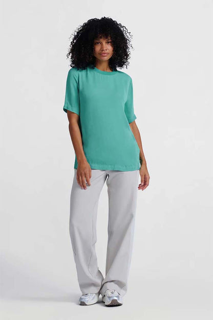 Woven t-shirt top